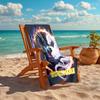 1PC Custom Name Yin Yang Dragons Flames Beach Towel Highly Absorbent And Sand-Resistant Towel for Swimming, Pool, Yoga, And Travel Lightweight