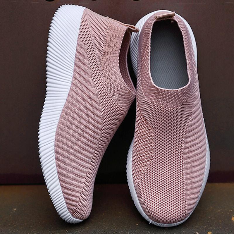 Fashion Women Shoes Breathable Flats Elastic Flat Shoes For Women Sneakers Zapatos Mujer Spring Summer Footwear Lightweight Sports Shoes