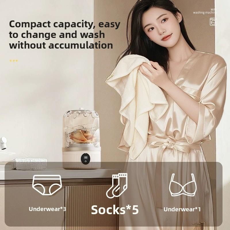 Mini lavadora portátil inalámbrica para ropa interior y calcetines, dispositivo de lavado compacto