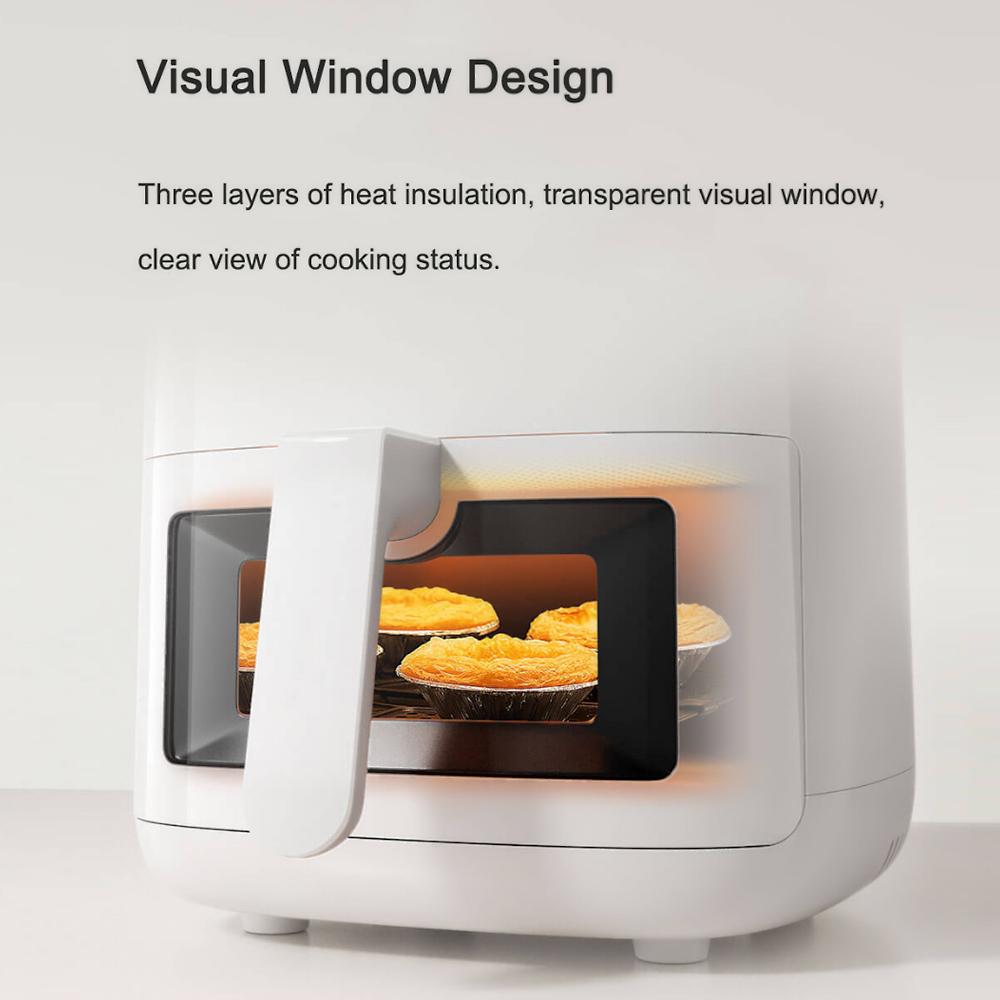 Интеллектуальная фритюрница 220 В, электрическая фритюрница без масла, антипригарное покрытие, 24-часовой таймер, интеллектуальная духовка для картофеля фри объемом 4 л, экран OLED