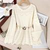 Sibaoshe Women's Hollow-Out Long Sleeve Knit Pullover