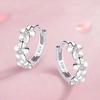Top Silver Color Needle Earrings for Women's Wedding Fashion High Quality Jewelry Crystal Zirconia Flower Cute Stud