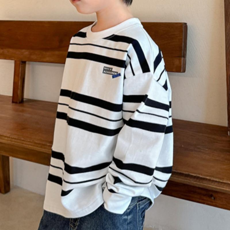 Spring and Autumn New Boys Striped Long Sleeve T-Shirt