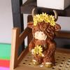 Cute Cow Figurine Decorative Animal Sculpture Ornament Crafts Highland Cow Statue  Cabinet