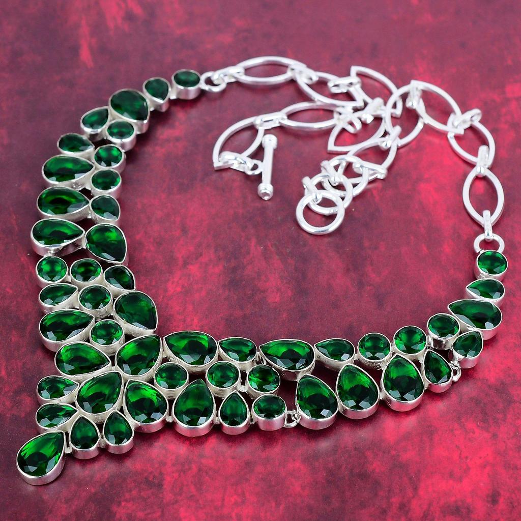 Chrome Diopside Necklace, 925 Solid Sterling Silver Gemstone Jewelry, Handmade Necklace For Thanksgiving