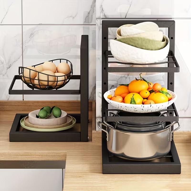 Регулируемый органайзер для кастрюль, кухонная стойка для хранения кастрюль из нержавеющей стали, многоярусный бытовой органайзер для кастрюль и сковородок для кухни