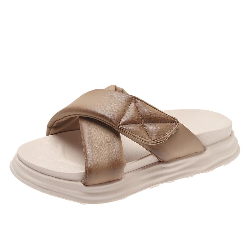 Тапочки на платформе, женская верхняя одежда, лето 2025, новые удобные, мягкая подошва, модные, на платформе, нескользящие, повседневные, классные, тапочки, женская обувь