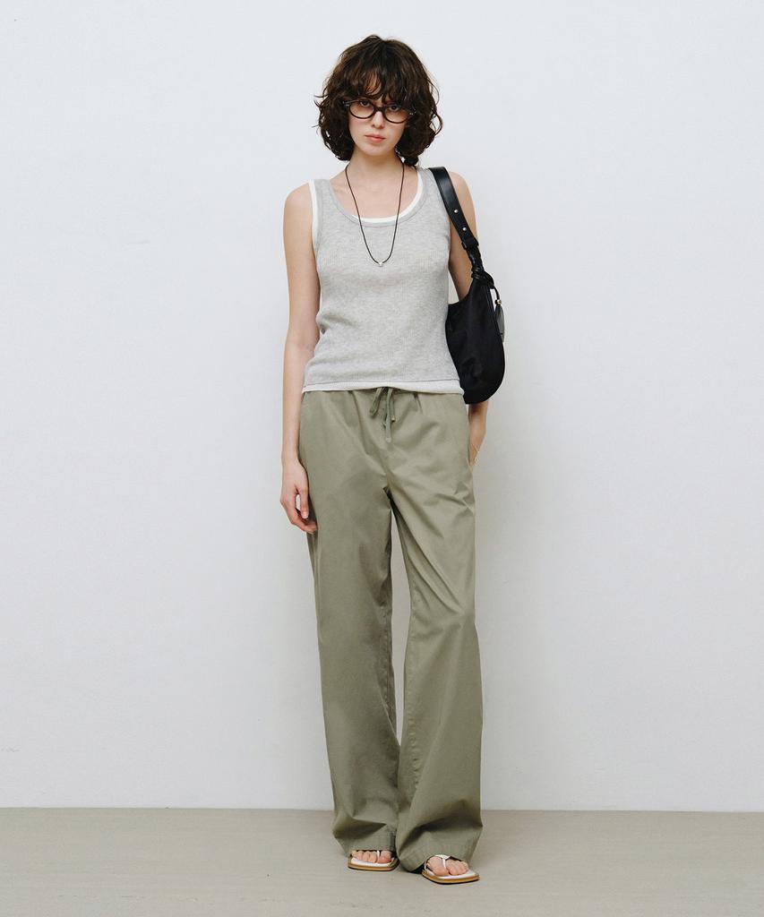 MONGDOL Essential String Cotton Pants Khaki Mdpt080Khaki
