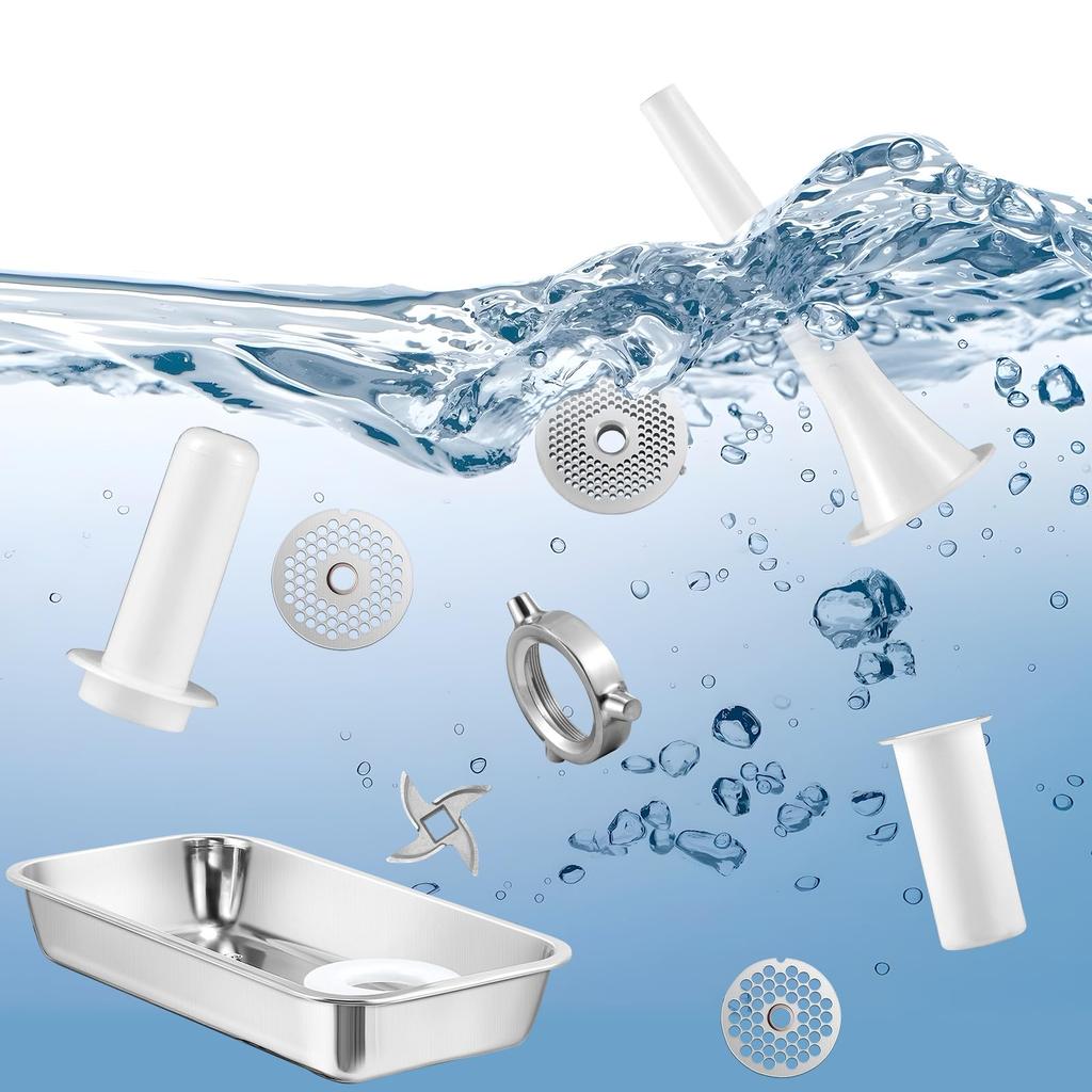 Poafamx электрическая мясорубка с 1100 Вт высокой 19 мм насадкой для колбасы части измельчения мяса измельчения кишки овощей мисо бобов нержавеющей стали вода японский