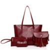 New Fashion Women's Bag Retro Oil Wax Leather Child and Mother Bag Four-piece Portable Shoulder Messenger Bag