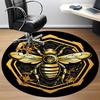 1PC Bee Honeycomb Office Round Area Rug, Mat Suitable For Office, Under Office Chairs Bedroom Living Room Home Decor, Room Deco