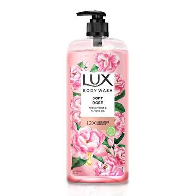 Lux Body Wash Soft Skin Французская роза и миндальное масло Super Saver XL Флакон с помпой, стойкий аромат, глицерин, без парабенов, дополнительная пена, 750 мл