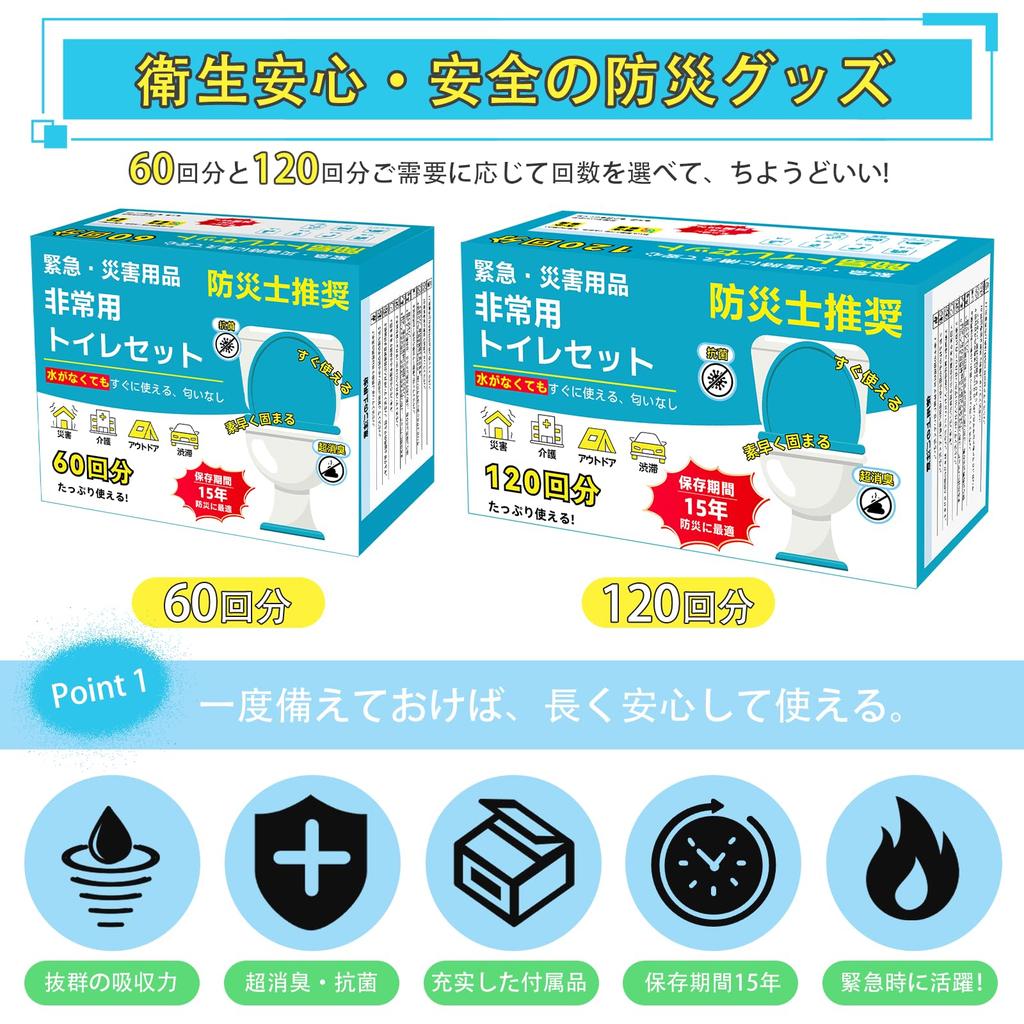 TRIPJOYY Portable Emergency Toilet Disaster Preparedness Portable Disaster Outdoor Emergency Portable Toilet Sterilizing by Quickly 10g Large Shelf 60