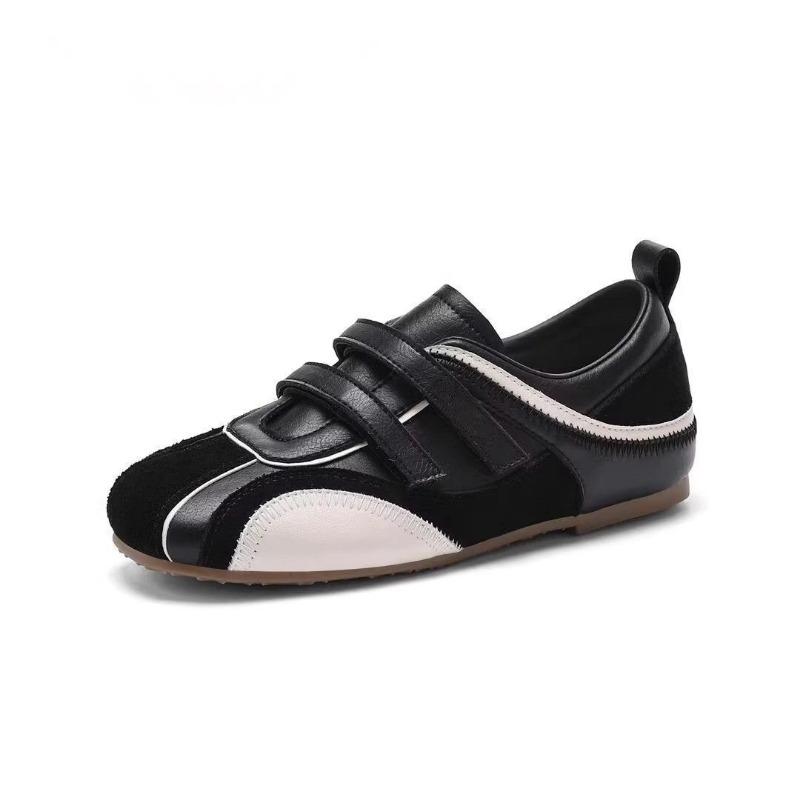 Осенние женские коричневые туфли на липучке, легкие, повседневные, в стиле ретро, с цветовой блокировкой, удобные, одинарные туфли Мэри Джейн для женщин