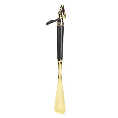 Лошадиная голова рожок подъемник универсальный длинный буковый рожок для обуви черный 32 см