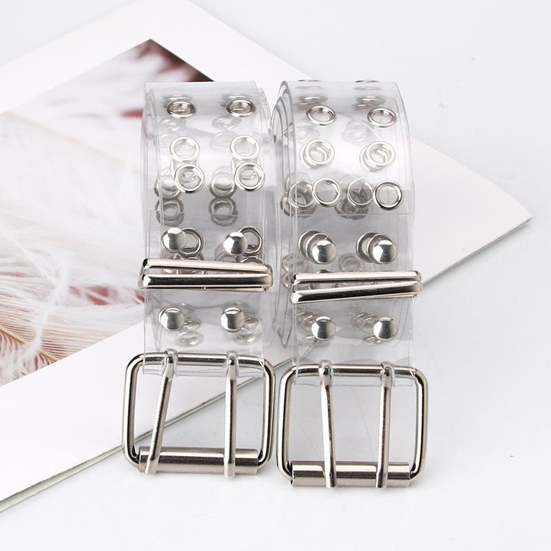 Fashion Transparent Belt Belt Punk Style Double Exhaust Eye Women'S Belt Jeans Belt