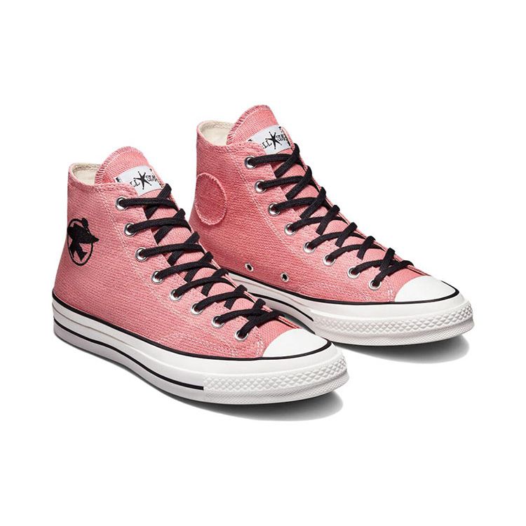 Кроссовки Stussy x Converse Chuck 70 High Surfman Унисекс Розовый Плюмерия Черный A02052C