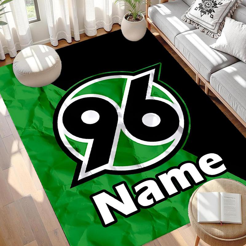 Custom Name Personalized Hannover 96 Football Print Carpet, Versatile Home Decor Rug, for Playroom, Apartment, Balcony, Entryway, Hallway Gift