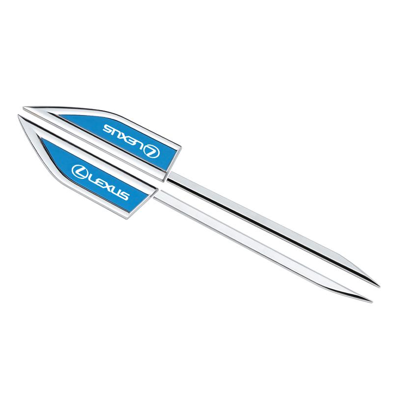 XBE2 Car Body Protective Metal Sticker Car Fender Side Blade Badge For Lexus GS IS LS500h ES260 ES300h RX350h NX260 UX260 LM RZ450e
