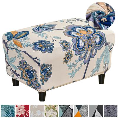 Чехол на пуф-кресло Чехлы на пуф-кресло Чехол на пуф-кресло с принтом Прямоугольный чехол для табурета для хранения Эластичные чехлы на подставку для ног Чехлы для дивана с эластичной подошвой