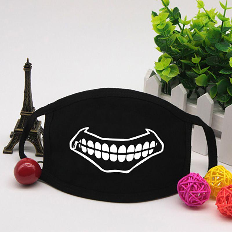 Fashion Women Men Face Masks Pattern Solid Black Mask Half Face Mouth Muffle