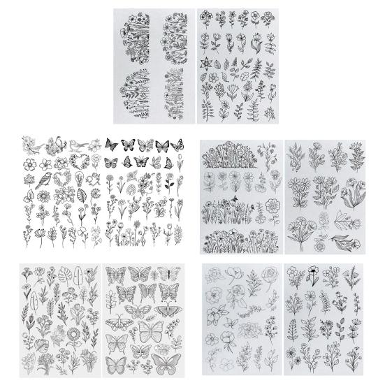 Yousheng 2 листа водорастворимого стабилизатора для вышивки DIY Stick Stitch бумага для вышивки с предварительно напечатанными цветами, листьями, животными, узорами, подарок для влюбленных