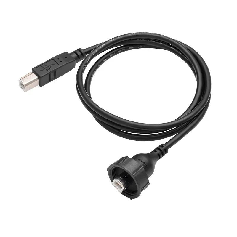 LB20 Industry Plug Female Socket 3D Printer Panel Mount Panel Type B Data Adapter USB Connector 0.3 0.5M 1M Cable Extension Wire