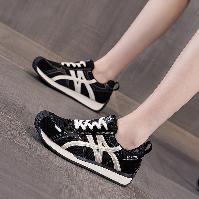 Leather German Training Shoes 2025 Autumn New Red Inner Height Increase Ugly Cute Shoes Casual Versatile Comfortable Forrest Gump Shoes Women's Shoes