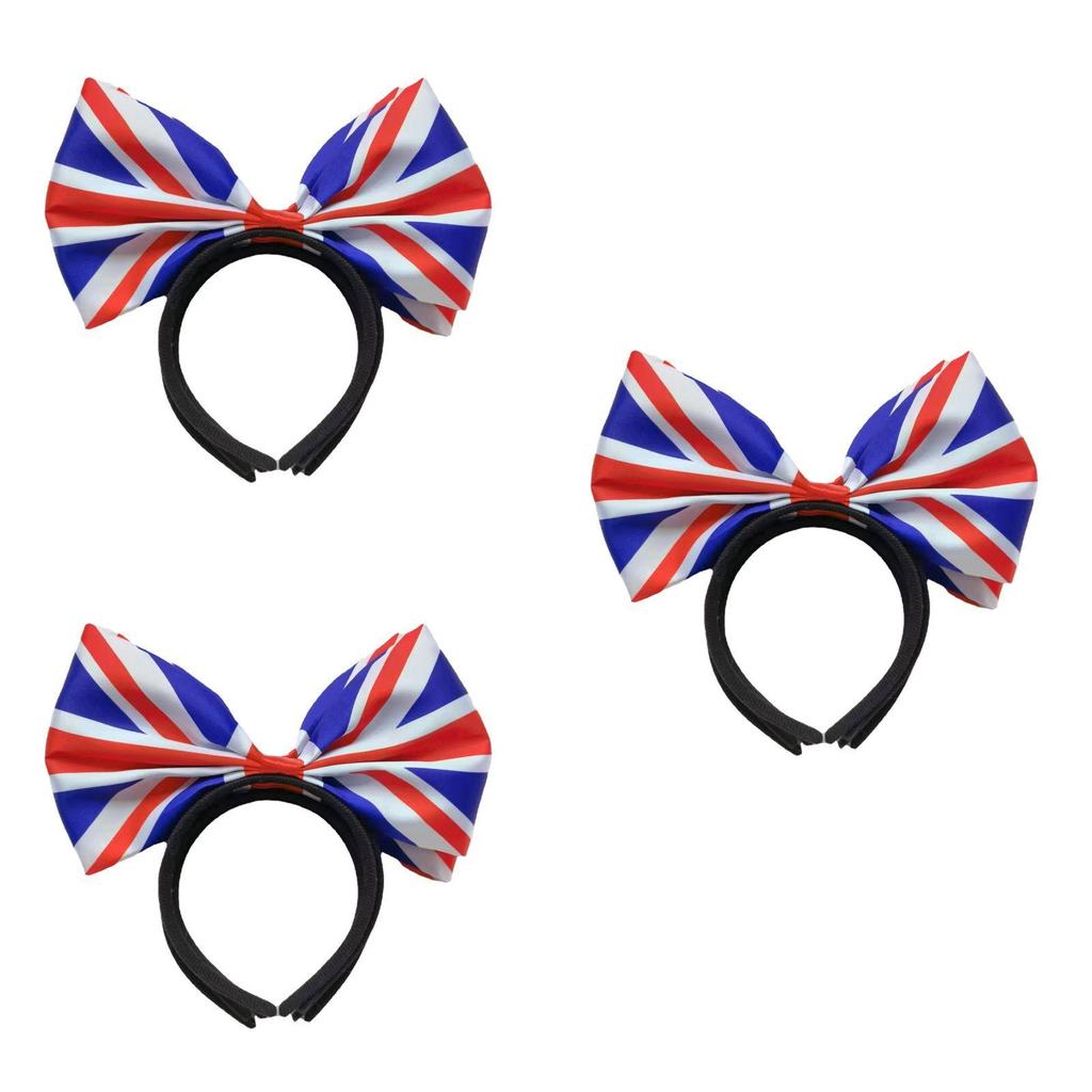Повязка на голову с бабочкой Union Jack, ободок для волос для патриотических празднований и Платинового юбилея, унисекс