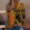 European and American Fashion Casual Women's Elegant V-neck Long Sleeved T-shirt