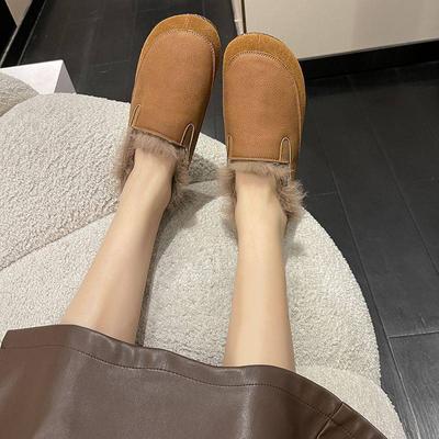 Мода Модная и теплая женская обувь 2024 года Мягкая подошва Темперамент Зимняя плюшевая и теплая женская обувь Универсальная и удобная Traf