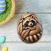 Yousheng Animal Easter Carving Craft Egg Wooden Owl Squirrel Monkey Animals Carved Eggs for Home Tiered Tray Table Decor
