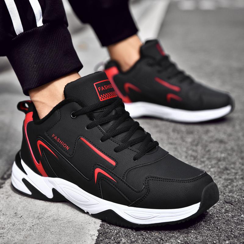 Зимняя мужская повседневная обувь MAITA, кожаная амортизирующая плюшевая прогулочная обувь, уличные зимние ботинки