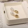 Irregular water drop baroque stud earrings French retro leaf earrings fringed fashion natural freshwater pearls