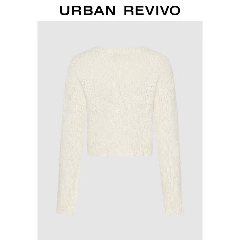 UR Women's Short Round Neck Long Sleeve Knit Sweater