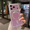Роскошный Магнитный Чехол с Блестками и Алмазной Текстурой для iPhone 17 16 15 14 Plus 13 12 11 Pro Max для Magsafe Защитная Крышка Камеры