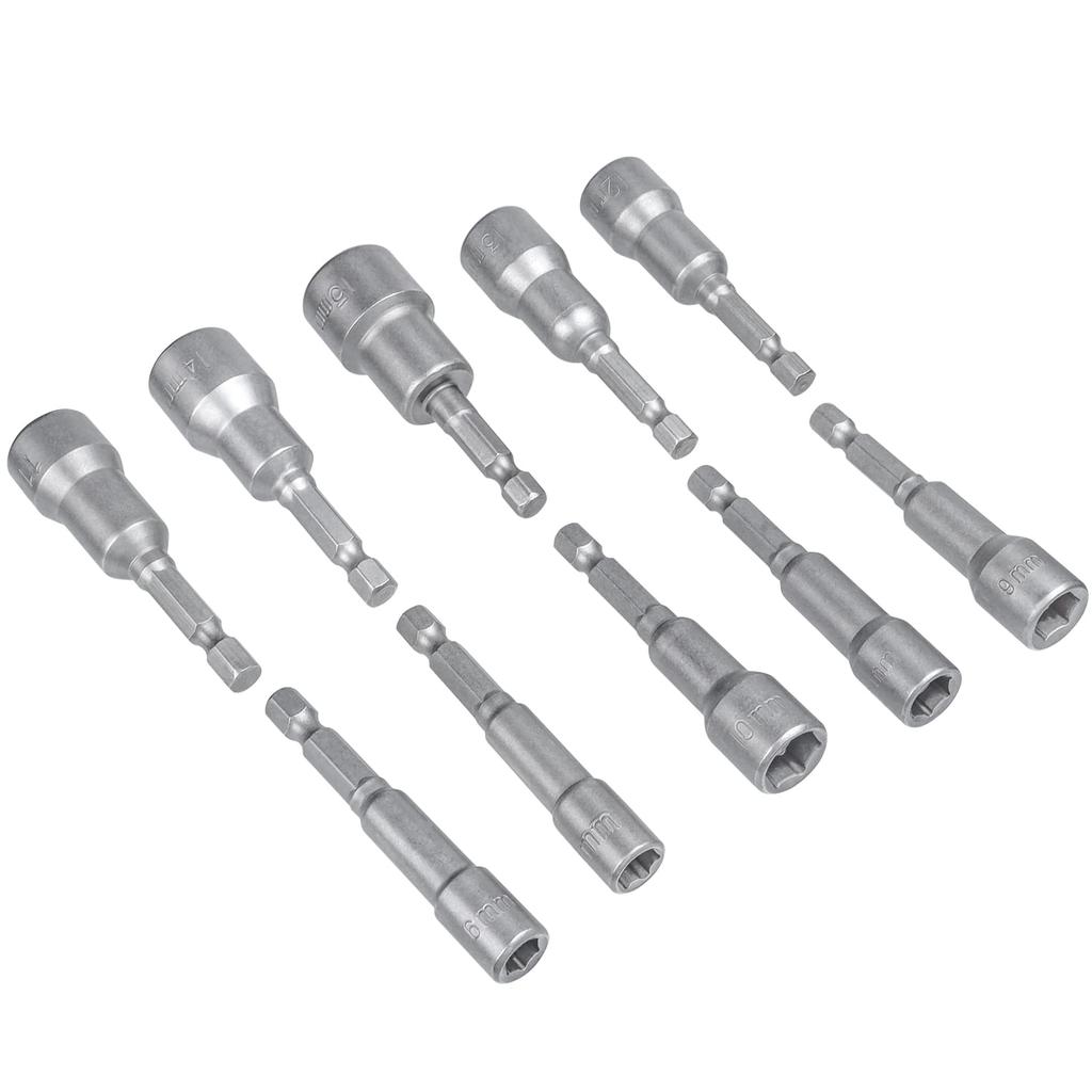 Bestgle Шестигранный хвостовик Насадка-адаптер для торцевой головки 65 мм Набор из 10 штук Ручной и электрический тип Торцевой гаечный ключ Размер привода Ударная насадка Шестигранный