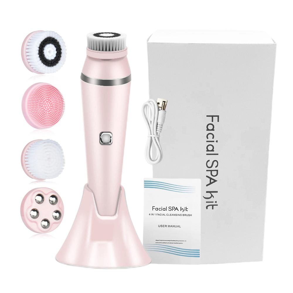 4 в 1 электрическое очищающее средство для лица, массажное мытье, автоматически вращающаяся машина для очищения лица, водостойкое средство для удаления пор и черных точек, отшелушивающее средство