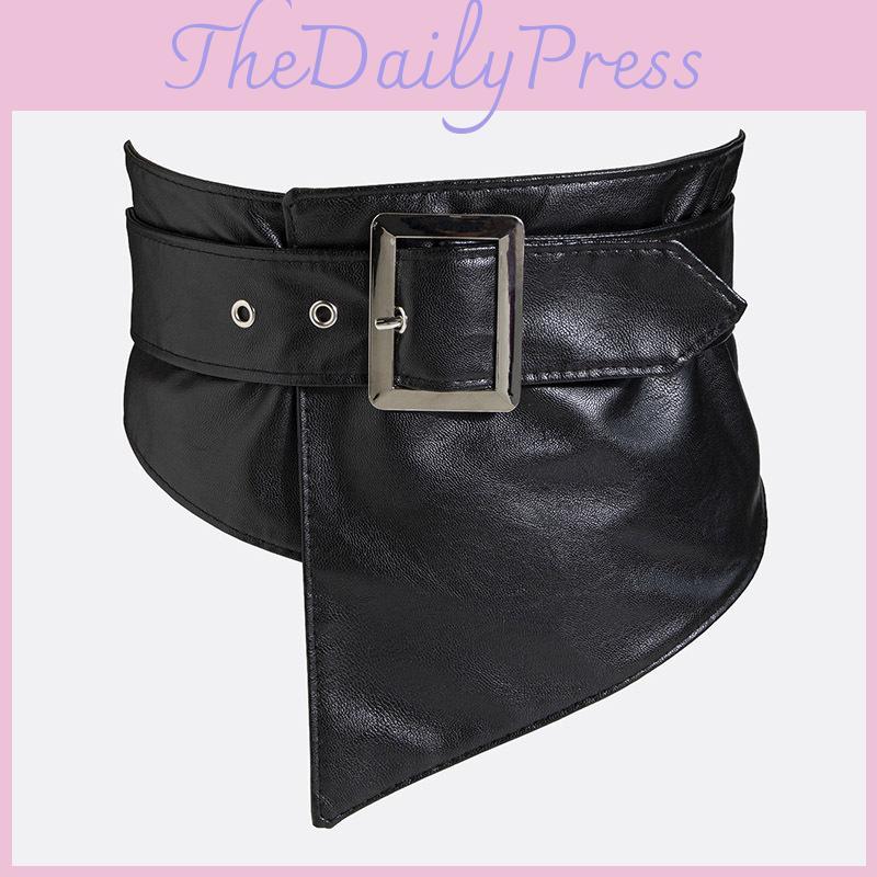 Womens Leather Asymmetric Wide Belt For Casual Fashion Summer