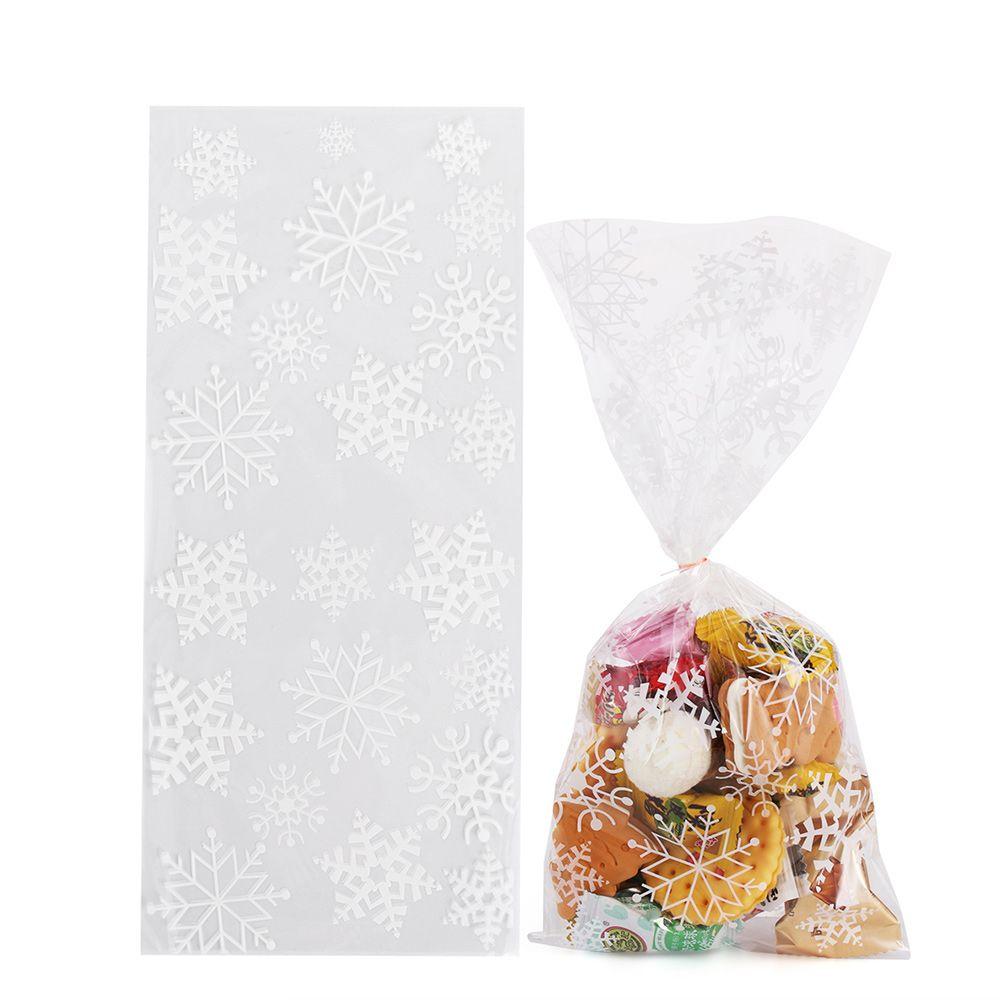 Xmas Favor Gift Transparent Christmas Candy Bags Cellophane Baking Packaging Cookies Storage