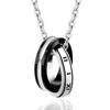 Ring Necklace Pendant Top Chain Necklace Double Ring Surgical Stainless Steel Pair Necklace Unisex Silver Black Metal Hypoallergenic Birthday