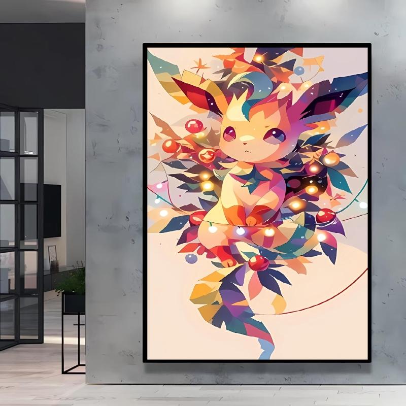 Canvas Wall Art Pokemon Pikachu Poster Prints Cute Cartoon Character Picture Classic Living Room Home Decoration Christmas Gift