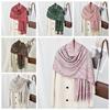 Jacquard Hijab Scarf Printed Cashew Headscarf Elegant Ethnic Style Scarf  Female