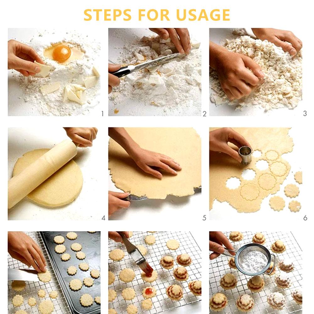 24pcs Cookie Moulds Stainless Steel DIY Biscuit Slicer Geometric Shapes Cookie Cutter Xmas Kitchen Baking Biscuit Mould