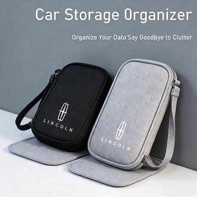 Portable Car Travel Storage Bag Keys Earphone Card Pouch Auto Interiors For Lincoln Z Navigator Town-car Aviator MKZ Corsair M1