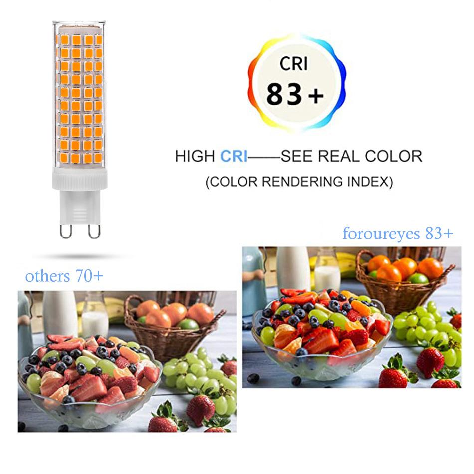 10 шт. Светодиодная лампа G9 10 Вт для люстры AC 100В-265В 124 светодиода SMD2835 Без мерцания Керамическая лампа для освещения гостиной