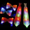 1PC SequinTie Coloful Blinking Flash Tie Unisex Elasticated Tie LED Blinking Performance Decoration Wedding Party Supplies