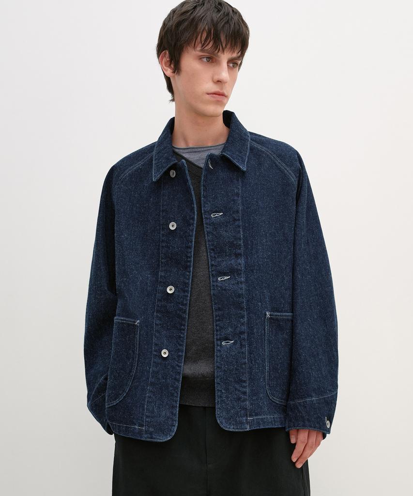 INSILENCE Peach Denim Chore Jacket Indigo