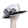 Women Derby Church Dress Fascinator Cloche Hat Wide Brim Tea Party Wedding Bucket Hat with Bow Accent