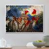 Diy Diamond Painting Parrot Scenery Full Round Drill Diamond Embroidery Cross Stitch Wall Painting
